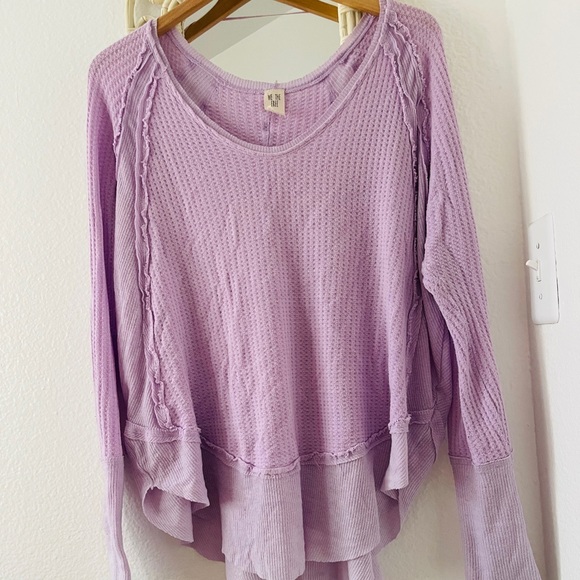 We The Free Tops - Free People oversized lavender waffle top